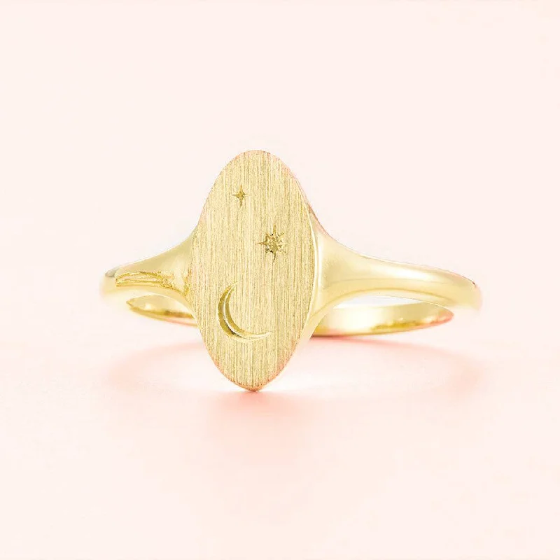 Magnetic Fashion Rings in Stainless Steel with a Modern, Interlocking DesignCelestial Signet Ring Magnetic Fashion Rings in Stainless Steel with a Modern, Interlocking DesignCelestial Signet Ring
