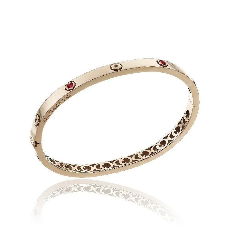 Bohemian - Inspired Bangles with Feather and Bead Accents Chimento Armillas Be Mine 18ct Rose Gold 0.40ct Ruby Bangle Bohemian - Inspired Bangles with Feather and Bead Accents Chimento Armillas Be Mine 18ct Rose Gold 0.40ct Ruby Bangle