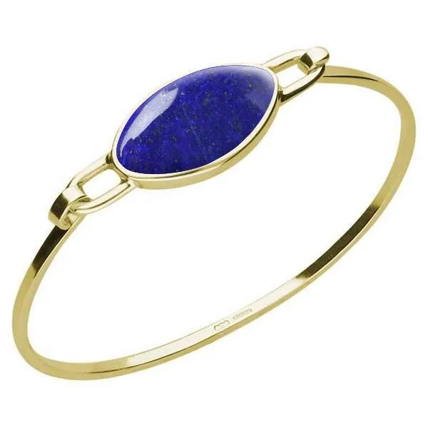 Sustainable Bamboo Bangles with Natural Finishes 9ct Yellow Gold Lapis Lazuli Oval Slim Bangle Sustainable Bamboo Bangles with Natural Finishes 9ct Yellow Gold Lapis Lazuli Oval Slim Bangle