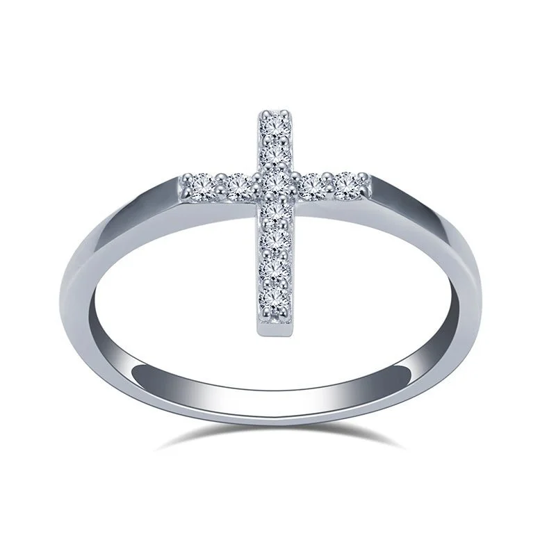 Enamel - Coated Fashion Rings in Bright Colors with Animal - Print PatternsLab Diamond Cross Fashion Ring Enamel - Coated Fashion Rings in Bright Colors with Animal - Print PatternsLab Diamond Cross Fashion Ring
