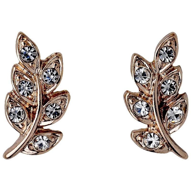 Matte - Finish Titanium Hexagon Stud Earrings for a Sleek and Contemporary StyleIMOGEN crystal leaf earrings rosegold-plated Matte - Finish Titanium Hexagon Stud Earrings for a Sleek and Contemporary StyleIMOGEN crystal leaf earrings rosegold-plated