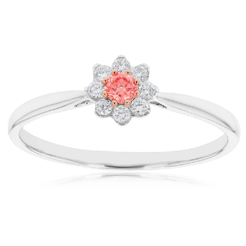Tennis - Style Women's Diamond Rings with a Continuous Row of Diamonds for a Classic and Versatile LookLuminesce Lab Grown 9ct White Gold 1/4 Carat Pink & White Diamond Ring Tennis - Style Women's Diamond Rings with a Continuous Row of Diamonds for a Classic and Versatile LookLuminesce Lab Grown 9ct White Gold 1/4 Carat Pink & White Diamond Ring