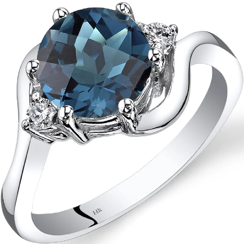 Topaz Gemstone Rings in 10K Gold with a Channel - Set Design for a Contemporary and Durable Option14k White Gold 2.25ct London Blue Topaz and Diamond Ring Topaz Gemstone Rings in 10K Gold with a Channel - Set Design for a Contemporary and Durable Option14k White Gold 2.25ct London Blue Topaz and Diamond Ring
