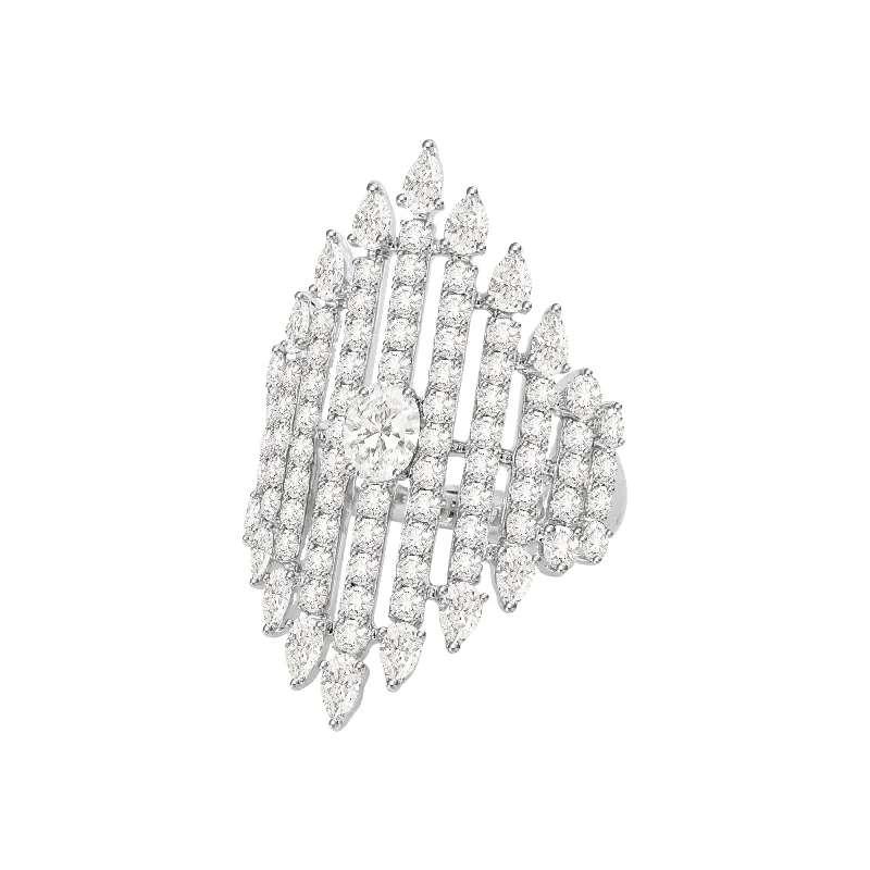 Open - Band Fashion Rings in Sterling Silver with Gemstone InlaysJewels Diamond New World Line Tassel Ring Open - Band Fashion Rings in Sterling Silver with Gemstone InlaysJewels Diamond New World Line Tassel Ring