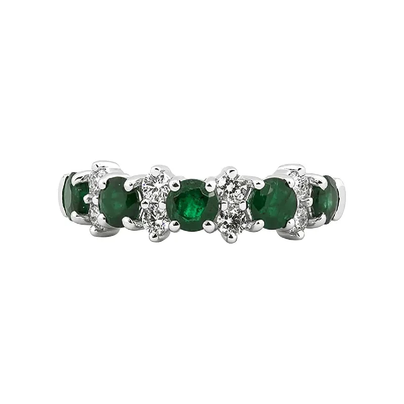 Magnetic Fashion Rings in Stainless Steel with a Modern, Interlocking DesignEmerald and Diamond Band Magnetic Fashion Rings in Stainless Steel with a Modern, Interlocking DesignEmerald and Diamond Band