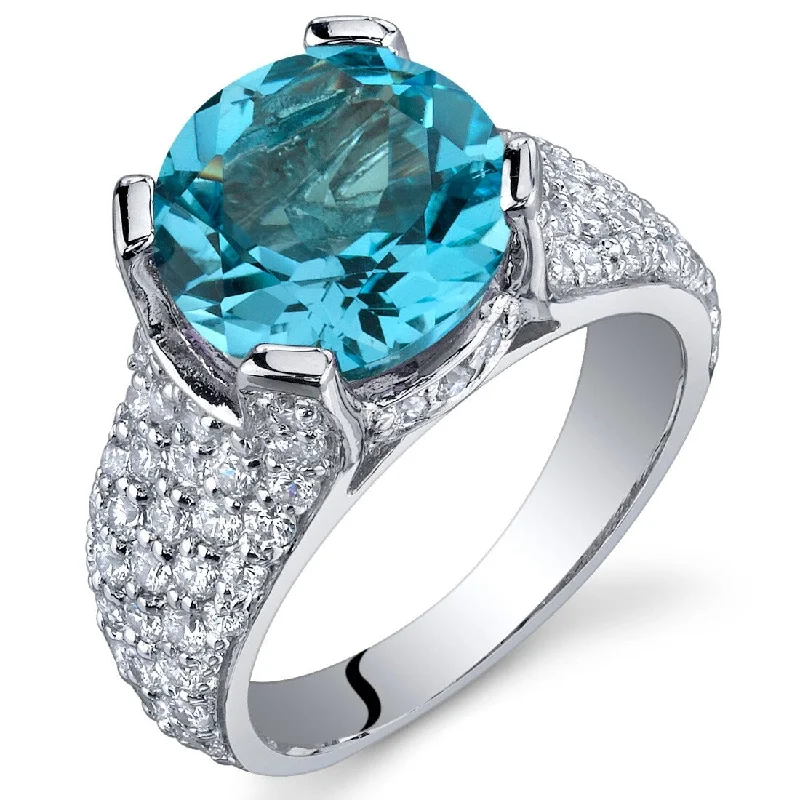 Turquoise Gemstone Rings in 925 Silver with a Southwestern - Inspired Design for a Rustic CharmSterling Silver 4 ct Swiss Blue Topaz Birthstone Ring Turquoise Gemstone Rings in 925 Silver with a Southwestern - Inspired Design for a Rustic CharmSterling Silver 4 ct Swiss Blue Topaz Birthstone Ring