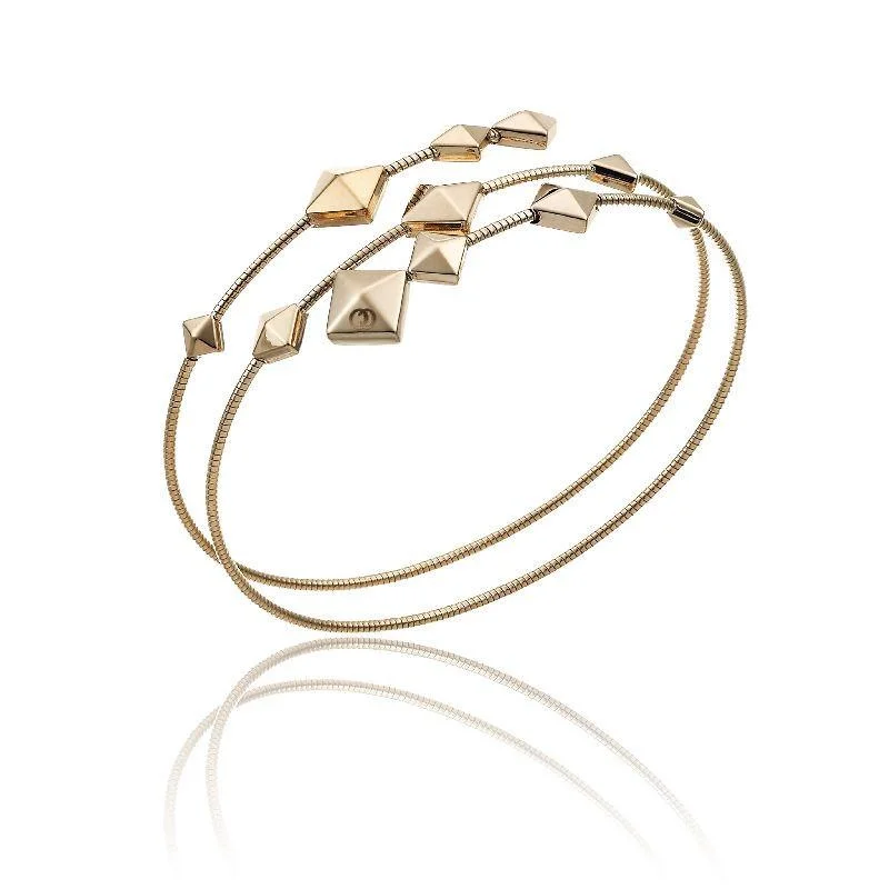 Flexible Silicone Bangles with Glow - in - the - Dark Features Chimento Armillas Pyramis 18ct Rose Gold Studs Spiral Bangle Flexible Silicone Bangles with Glow - in - the - Dark Features Chimento Armillas Pyramis 18ct Rose Gold Studs Spiral Bangle