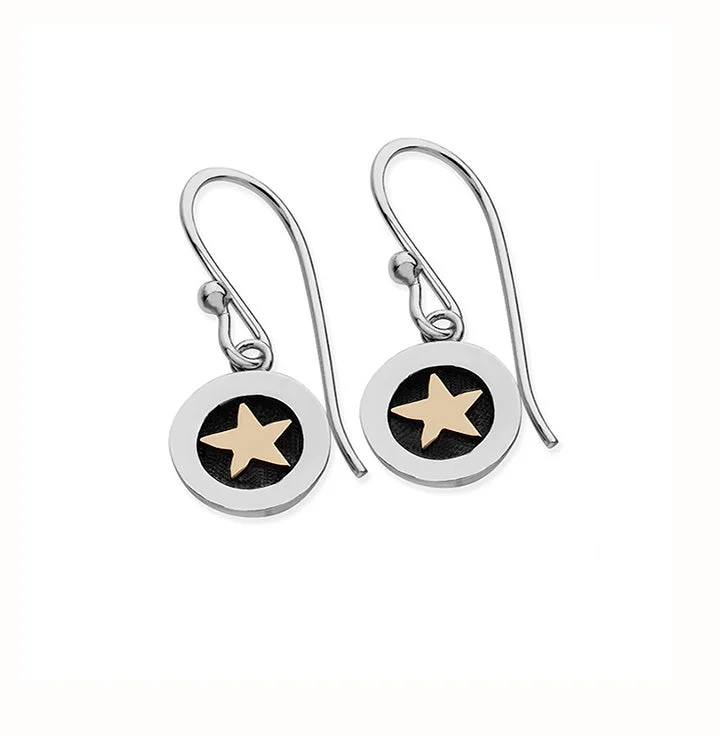 Linda Macdonald Twilight Sterling Silver 9ct Gold Drop Earrings