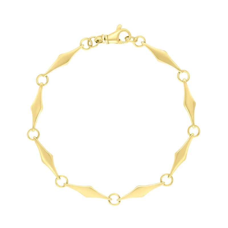 18ct Yellow Gold Rhombus Handmade Bracelet