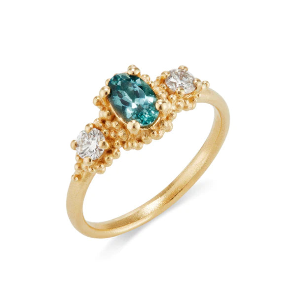 Men's Tourmaline Engagement Rings in 18K Two - Tone Gold with a Floral - Inspired SettingTeal Sapphire Triple Cluster Ring Men's Tourmaline Engagement Rings in 18K Two - Tone Gold with a Floral - Inspired SettingTeal Sapphire Triple Cluster Ring