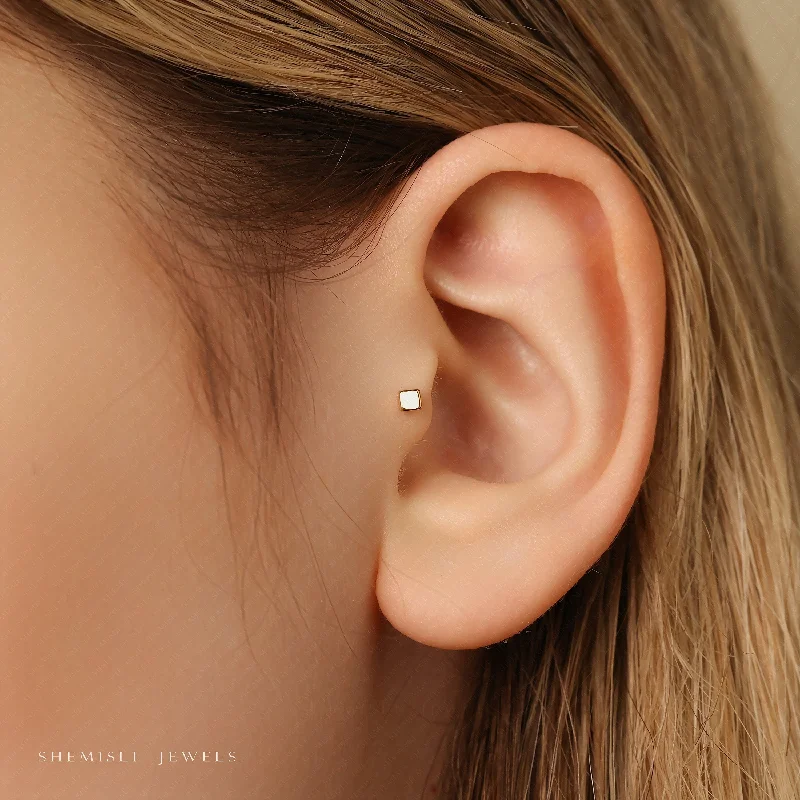 Hypoallergenic Sterling Silver Star - Studded Stud Earrings for Sensitive EarsTiny Cube Threadless Flat Back Tragus Stud, 20,18,16ga, 5-10mm, Unisex, Surgical Steel, SHEMISLI SS566 Hypoallergenic Sterling Silver Star - Studded Stud Earrings for Sensitive EarsTiny Cube Threadless Flat Back Tragus Stud, 20,18,16ga, 5-10mm, Unisex, Surgical Steel, SHEMISLI SS566