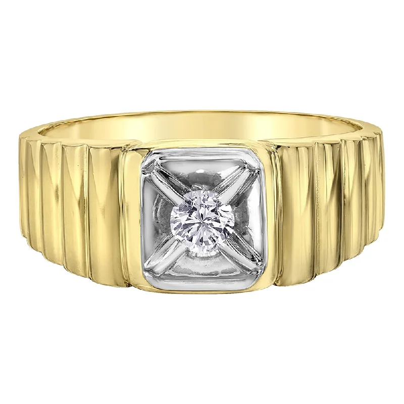 Three - Stone Women's Diamond Rings Symbolizing Past, Present, and Future with Emerald - Cut DiamondsCanadian Diamond Two-Tone Gold Ring Three - Stone Women's Diamond Rings Symbolizing Past, Present, and Future with Emerald - Cut DiamondsCanadian Diamond Two-Tone Gold Ring