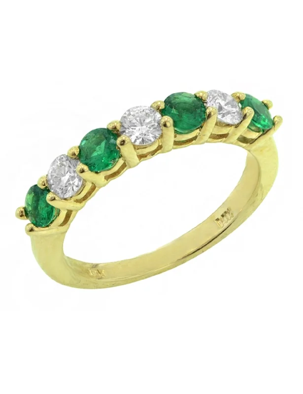 Bohemian - Style Fashion Rings with Turquoise and Silver Filigree for a Free - Spirited Look14K Yellow Gold Emerald & Diamond Band Bohemian - Style Fashion Rings with Turquoise and Silver Filigree for a Free - Spirited Look14K Yellow Gold Emerald & Diamond Band
