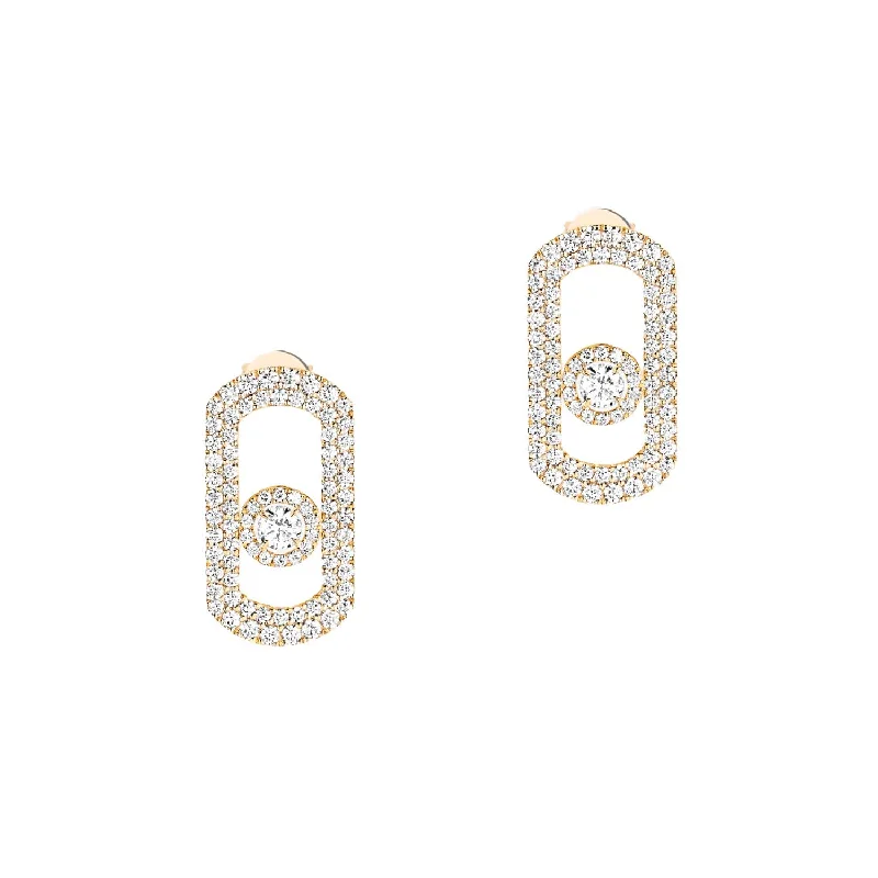 Messika So Move 18ct Yellow Gold 1.30ct Diamond Pave Stud Earrings