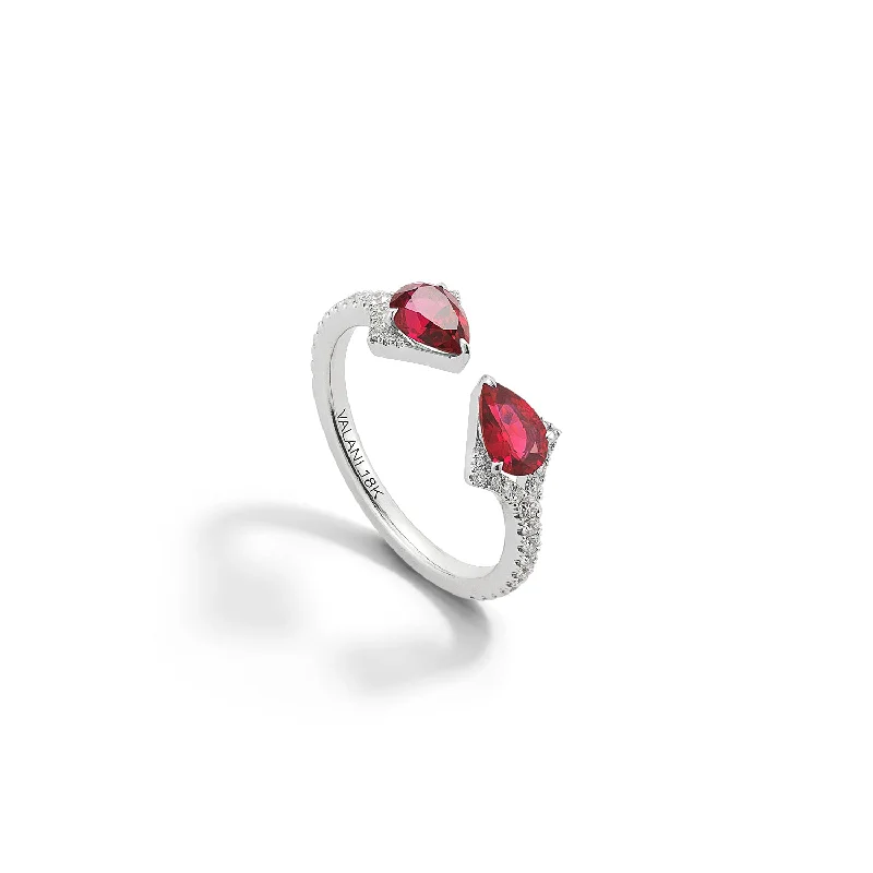 Open - Band Fashion Rings in Sterling Silver with Gemstone InlaysBremer Jewelry Ruby and Diamond Fashion Ring in 18K White Gold (1.18ctw) Open - Band Fashion Rings in Sterling Silver with Gemstone InlaysBremer Jewelry Ruby and Diamond Fashion Ring in 18K White Gold (1.18ctw)