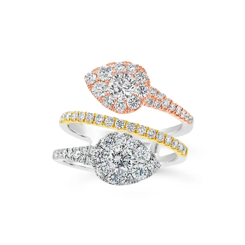 Bohemian - Style Fashion Rings with Turquoise and Silver Filigree for a Free - Spirited LookDiamond Double Teardrop Wrap Ring Bohemian - Style Fashion Rings with Turquoise and Silver Filigree for a Free - Spirited LookDiamond Double Teardrop Wrap Ring