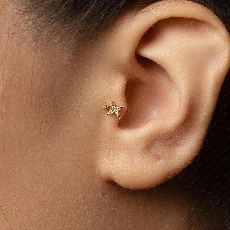 Magnetic - Back Stud Earrings in Black for Easy and Comfortable WearTiny Double Star Tragus Threadless Flat Back Earrings, 20,18,16ga, 5-10mm Unisex, Surgical Steel SHEMISLI SS868 Magnetic - Back Stud Earrings in Black for Easy and Comfortable WearTiny Double Star Tragus Threadless Flat Back Earrings, 20,18,16ga, 5-10mm Unisex, Surgical Steel SHEMISLI SS868