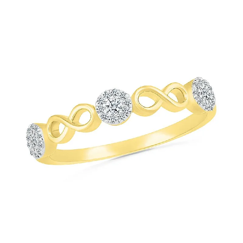 Vintage - Reproduction Fashion Rings in Bronze with Cameo - Style MedallionsDouble Infinity & Diamond Promise Ring Vintage - Reproduction Fashion Rings in Bronze with Cameo - Style MedallionsDouble Infinity & Diamond Promise Ring