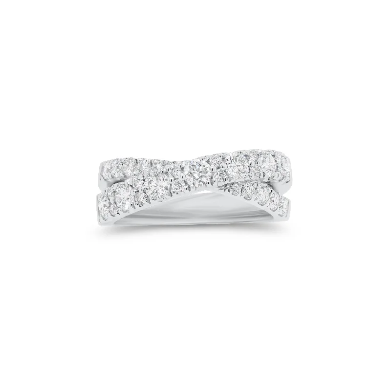 Stackable Fashion Rings in Rose - Gold Tone with Delicate Floral EngravingsDiamond Simple Crossover Ring Stackable Fashion Rings in Rose - Gold Tone with Delicate Floral EngravingsDiamond Simple Crossover Ring
