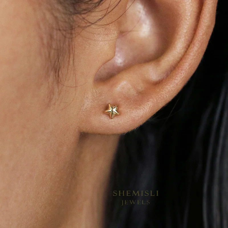 Rhinestone - Embellished Crown - Shaped Stud Earrings for a Princess - Inspired LookTiny Star 3D Studs Earrings, Celestial Earrings, Gold, Silver SHEMISLI - SS033 Rhinestone - Embellished Crown - Shaped Stud Earrings for a Princess - Inspired LookTiny Star 3D Studs Earrings, Celestial Earrings, Gold, Silver SHEMISLI - SS033