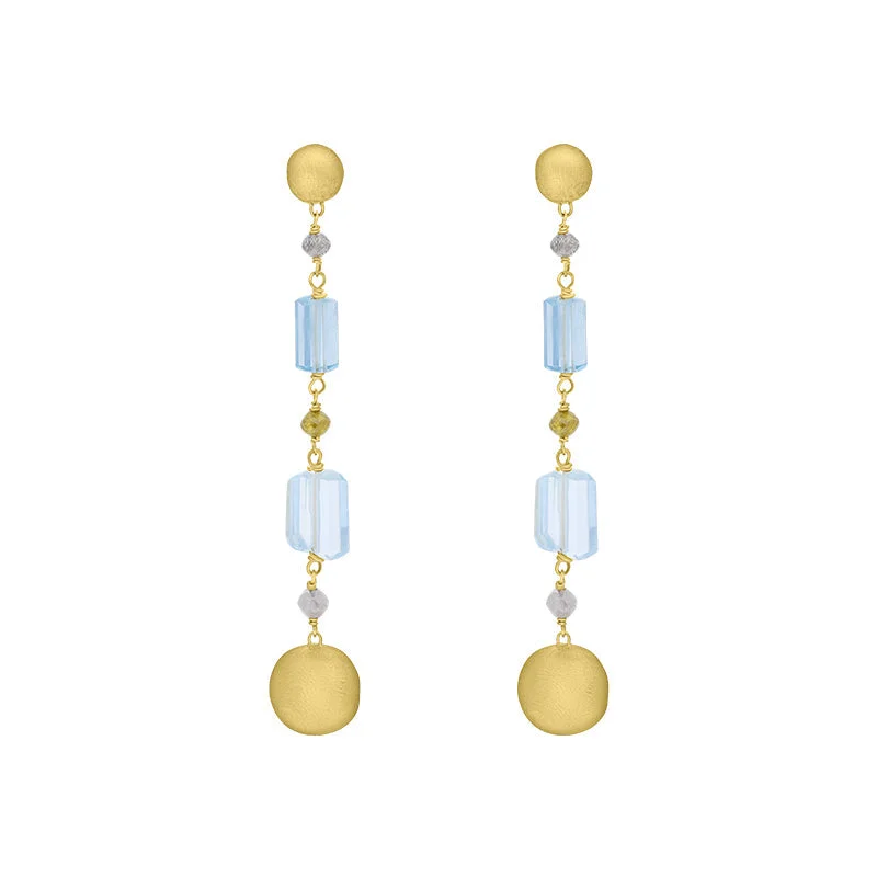 Marco Bicego 18ct Yellow Gold Aquamarine Drop Earrings D