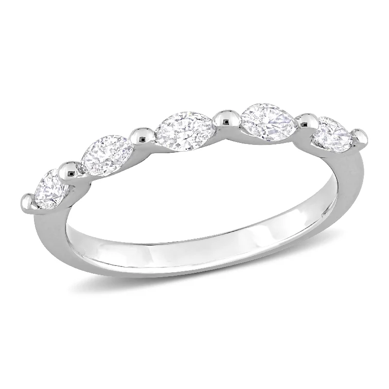 Channel - Set Women's Diamond Rings with Diamonds Securely Held in a Metal Groove for DurabilityMiadora 1/2ct TW Marquise Shape Diamond Semi-Eternity Band in Platinum Channel - Set Women's Diamond Rings with Diamonds Securely Held in a Metal Groove for DurabilityMiadora 1/2ct TW Marquise Shape Diamond Semi-Eternity Band in Platinum