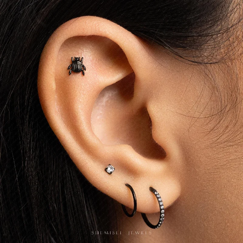 Men's Stainless Steel Skull Stud Earrings with Black Enamel for an Edgy and Rock - Inspired StyleTiny Black Scarab Beetle Threadless Flat Back Earrings, 20,18,16ga, 5-10mm Unisex, Surgical Steel SHEMISLI SS1070 Men's Stainless Steel Skull Stud Earrings with Black Enamel for an Edgy and Rock - Inspired StyleTiny Black Scarab Beetle Threadless Flat Back Earrings, 20,18,16ga, 5-10mm Unisex, Surgical Steel SHEMISLI SS1070