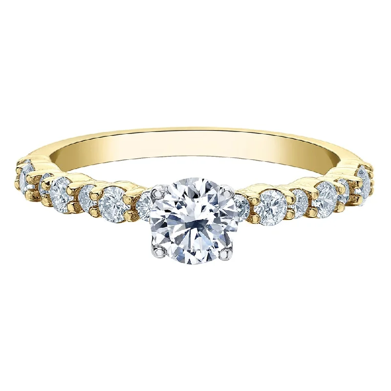 Women's Solitaire Diamond Rings with Round - Cut Diamonds and Platinum Settings for an Elegant EngagementRound Canadian Diamond Engagement Ring with Accented Band Women's Solitaire Diamond Rings with Round - Cut Diamonds and Platinum Settings for an Elegant EngagementRound Canadian Diamond Engagement Ring with Accented Band