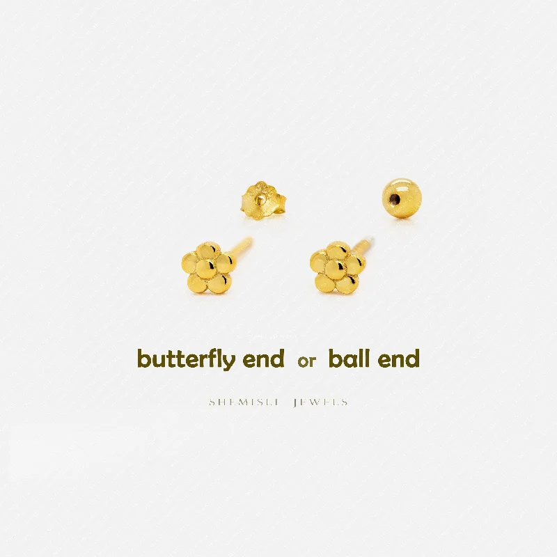Hypoallergenic Sterling Silver Star - Studded Stud Earrings for Sensitive EarsSuper Tiny Daisy Flower Studs Earrings, Unisex, Gold, Silver SHEMISLI SS639 Butterfly End, SS640 Screw Ball End (Type A) Hypoallergenic Sterling Silver Star - Studded Stud Earrings for Sensitive EarsSuper Tiny Daisy Flower Studs Earrings, Unisex, Gold, Silver SHEMISLI SS639 Butterfly End, SS640 Screw Ball End (Type A)