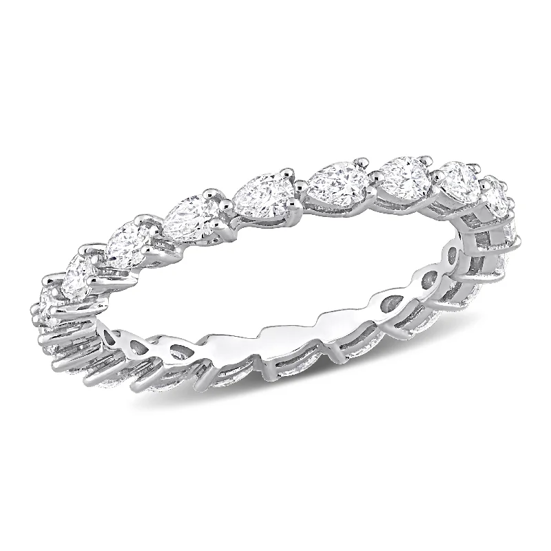 Channel - Set Women's Diamond Rings with Diamonds Securely Held in a Metal Groove for DurabilityMiadora 1ct TDW Pear-Cut Diamond Eternity Ring in 14k White Gold Channel - Set Women's Diamond Rings with Diamonds Securely Held in a Metal Groove for DurabilityMiadora 1ct TDW Pear-Cut Diamond Eternity Ring in 14k White Gold