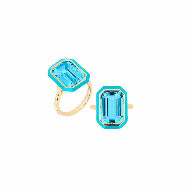Textured Fashion Rings in Pewter with Hammered and Embossed SurfacesBlue Topaz Turquoise Enamel Queen Ring Textured Fashion Rings in Pewter with Hammered and Embossed SurfacesBlue Topaz Turquoise Enamel Queen Ring