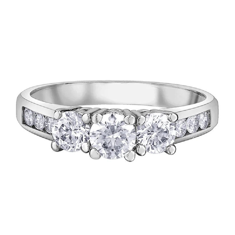 Cushion - Cut Women's Diamond Rings in Platinum with a Soft and Romantic AppearanceThree Stone Diamond Ring Cushion - Cut Women's Diamond Rings in Platinum with a Soft and Romantic AppearanceThree Stone Diamond Ring