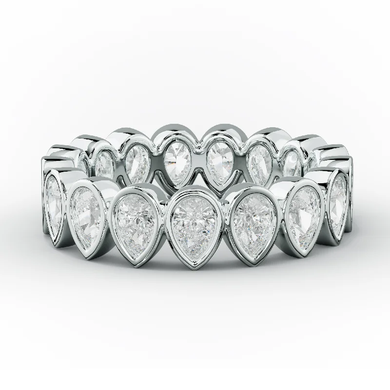 Women's Diamond Rings with Amethyst and Diamond Combinations for a Purple - Hued Elegance2.0 Carat Bezel Set Pear Cut Diamond Eternity Band Women's Diamond Rings with Amethyst and Diamond Combinations for a Purple - Hued Elegance2.0 Carat Bezel Set Pear Cut Diamond Eternity Band