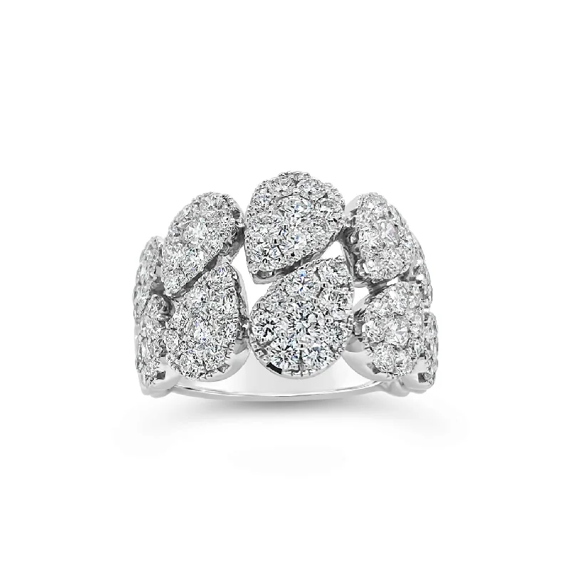 Magnetic Fashion Rings in Stainless Steel with a Modern, Interlocking DesignDiamond Teardrops Ring Magnetic Fashion Rings in Stainless Steel with a Modern, Interlocking DesignDiamond Teardrops Ring