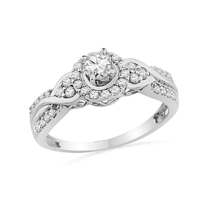 Men's Opal Engagement Rings in 10K Gold with a Milgrain - Trimmed Band1/2 Carat TW Diamond Engagement Ring Men's Opal Engagement Rings in 10K Gold with a Milgrain - Trimmed Band1/2 Carat TW Diamond Engagement Ring
