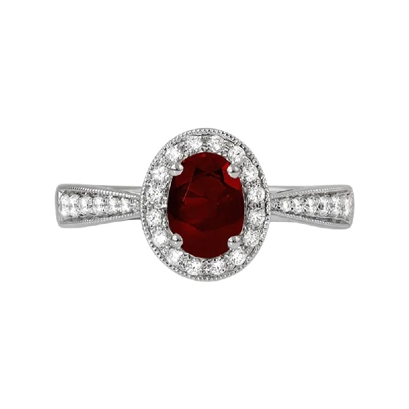 Magnetic Fashion Rings in Stainless Steel with a Modern, Interlocking DesignGarnet and Diamond Ring Magnetic Fashion Rings in Stainless Steel with a Modern, Interlocking DesignGarnet and Diamond Ring