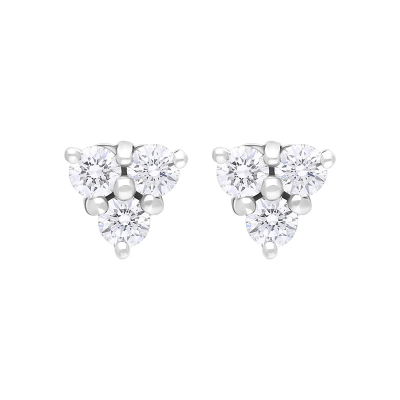 18ct White Gold Diamond Stud Earrings