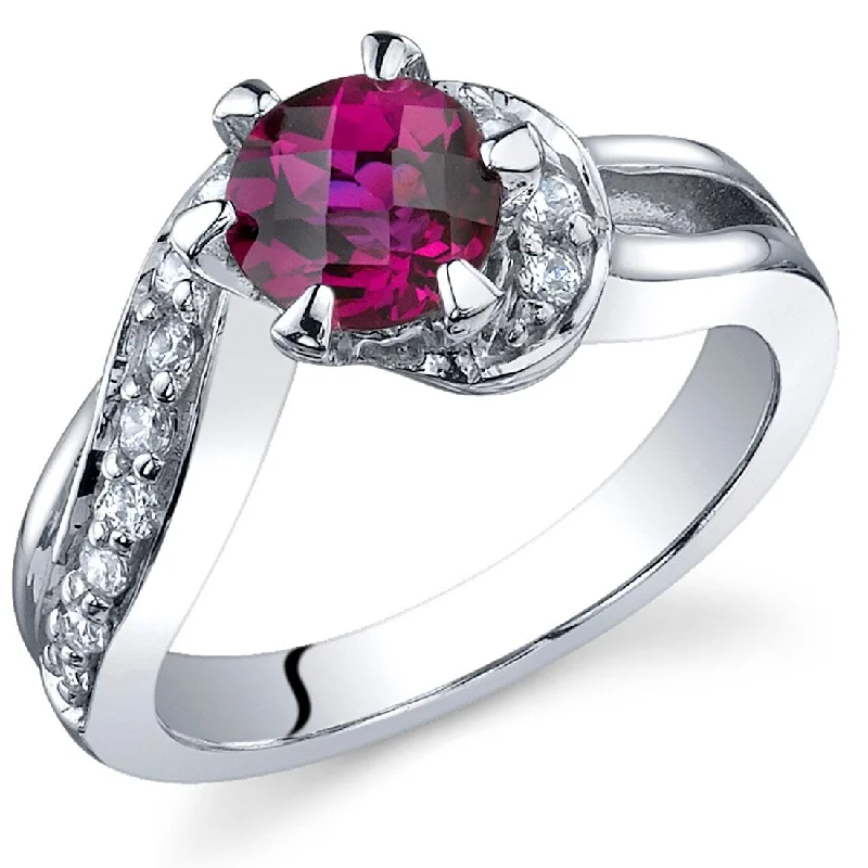 Ruby Gemstone Rings in 14K Yellow Gold with a Solitaire Setting for a Classic and Bold StatementSterling Silver 1 ct Created Ruby Birthstone Ring Ruby Gemstone Rings in 14K Yellow Gold with a Solitaire Setting for a Classic and Bold StatementSterling Silver 1 ct Created Ruby Birthstone Ring