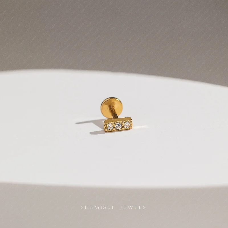 14K Gold Plated Heart - Shaped Stud Earrings for a Romantic and Feminine LookTiny CZ Bar Threadless Flat Back Nose Stud, 20,18,16ga, 5-10mm Unisex, Surgical Steel SHEMISLI SS590 14K Gold Plated Heart - Shaped Stud Earrings for a Romantic and Feminine LookTiny CZ Bar Threadless Flat Back Nose Stud, 20,18,16ga, 5-10mm Unisex, Surgical Steel SHEMISLI SS590