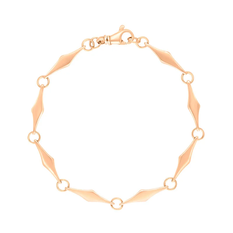 9ct Rose Gold Rhombus Handmade Bracelet