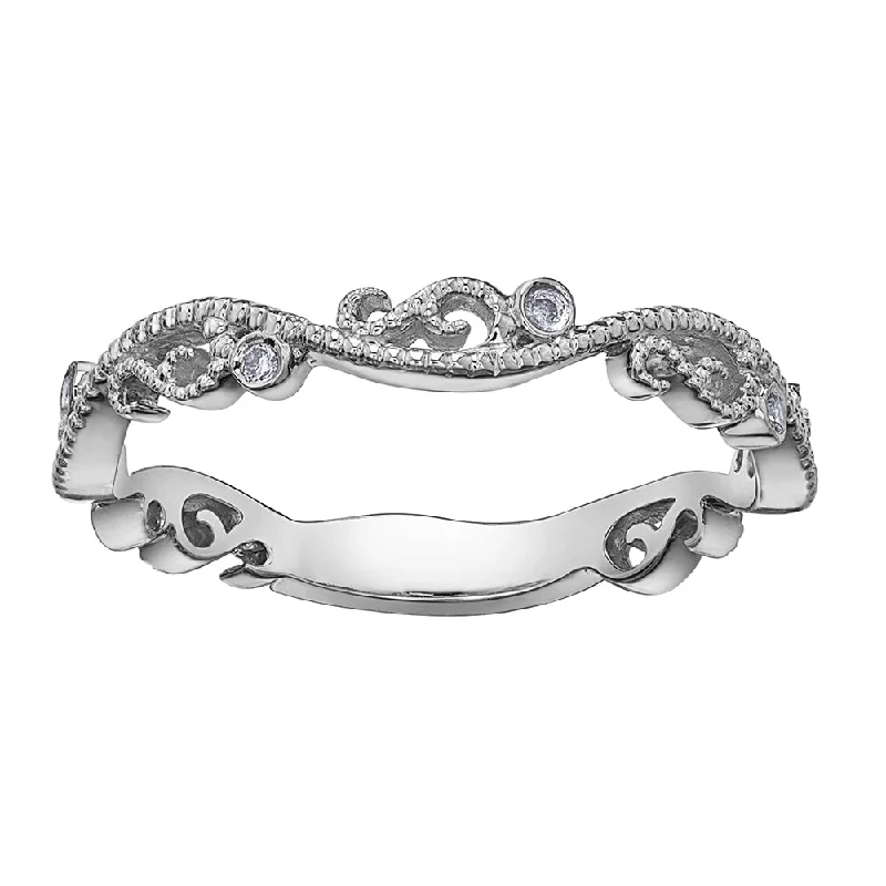 Marquise - Cut Women's Diamond Rings in Palladium for a Unique and Elongated ShapeUnique Diamond Band with Filigree Detailing Marquise - Cut Women's Diamond Rings in Palladium for a Unique and Elongated ShapeUnique Diamond Band with Filigree Detailing