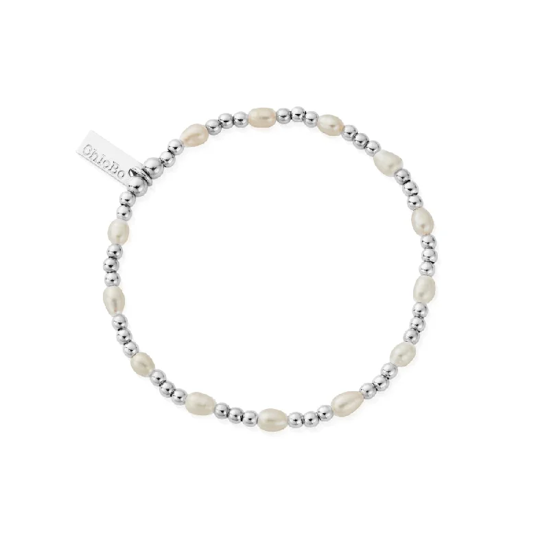 Chlobo Pearl Silver Cute Charm Bracelet
