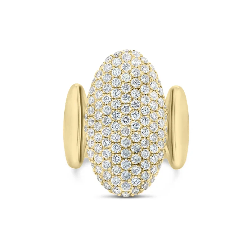 Pearl - Adorned Fashion Rings in Gold - Tone Alloy for a Sophisticated LookPave Diamond Ovals Statement Ring Pearl - Adorned Fashion Rings in Gold - Tone Alloy for a Sophisticated LookPave Diamond Ovals Statement Ring