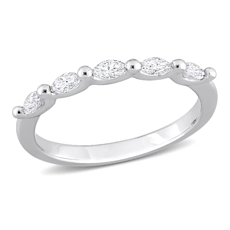 Women's Diamond Rings with Sapphire Accents in Blue for a Colorful and Sophisticated TouchMiadora 1/3ct TW Marquise Shape Diamond Semi-Eternity Band in Platinum Women's Diamond Rings with Sapphire Accents in Blue for a Colorful and Sophisticated TouchMiadora 1/3ct TW Marquise Shape Diamond Semi-Eternity Band in Platinum