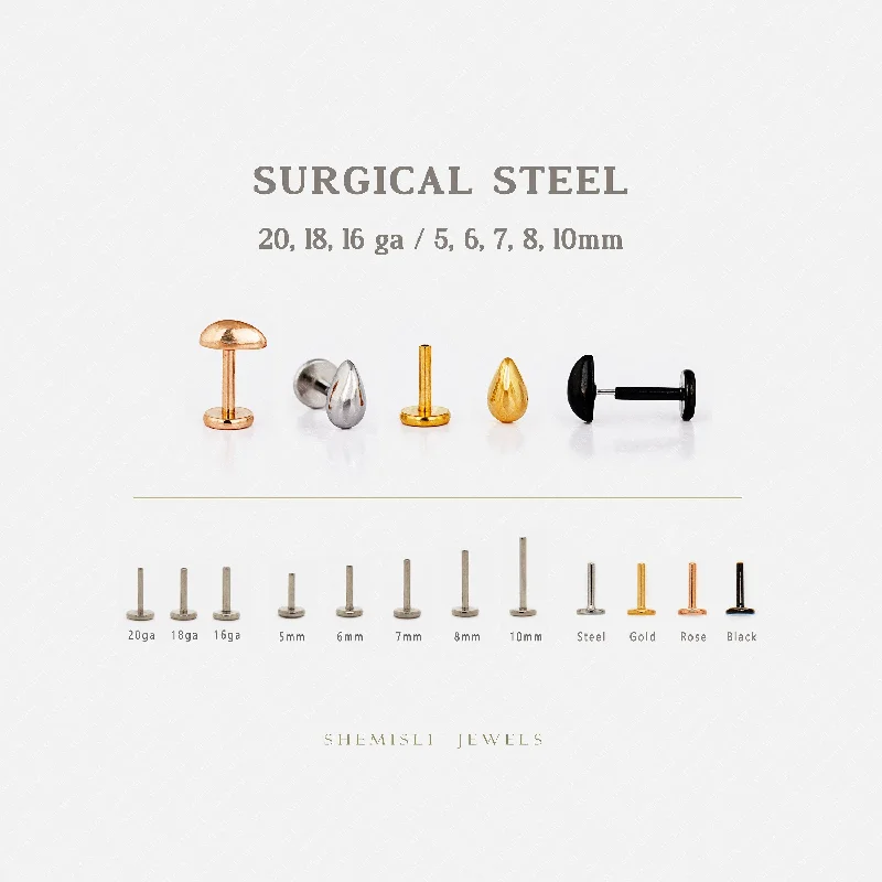 Men's Stainless Steel Skull Stud Earrings with Black Enamel for an Edgy and Rock - Inspired StyleTiny Teardrop Threadless Flat Back Nose Stud, 20,18,16ga, 5-10mm Unisex, Surgical Steel SHEMISLI SS851 Men's Stainless Steel Skull Stud Earrings with Black Enamel for an Edgy and Rock - Inspired StyleTiny Teardrop Threadless Flat Back Nose Stud, 20,18,16ga, 5-10mm Unisex, Surgical Steel SHEMISLI SS851