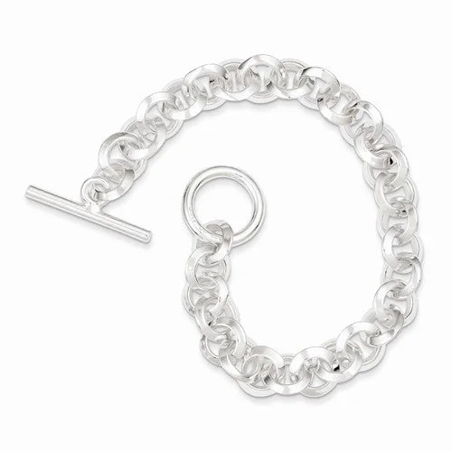 Chamm Bracelets for gift ideasSterling Silver Polished Fancy Circular Link Bracelet Chamm Bracelets for gift ideasSterling Silver Polished Fancy Circular Link Bracelet