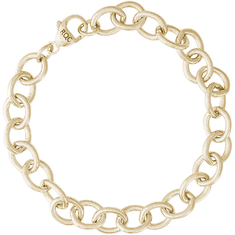 Handmade Chamm BraceletsOpen Cable Link Charm Bracelet in Gold Plated