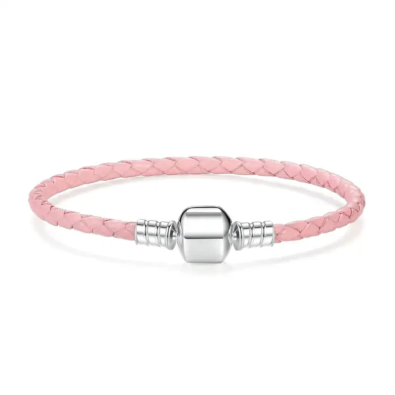 Chamm Bracelets for gift ideasPink Leather Charm Bracelet