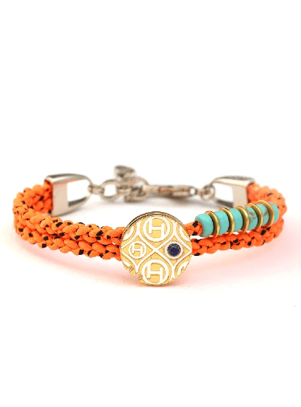 Chamm Bracelets with adjustable sizesOH Dopamine Bond Bracelet in Atomic Orange, Silver Finish