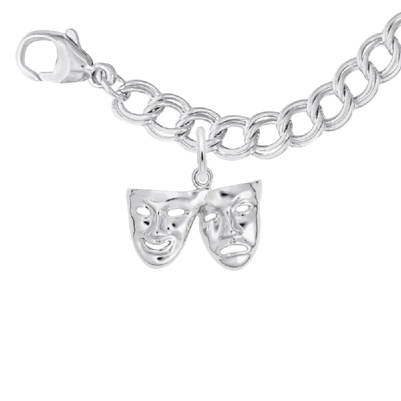 Chamm Bracelets with unique designsComedy & Tragedy Masks Charm Bracelet in Sterling Silver Chamm Bracelets with unique designsComedy & Tragedy Masks Charm Bracelet in Sterling Silver
